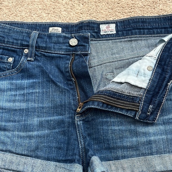 Adriano Goldschmied The Pixie Mid Rise Roll Up Denim Shorts Size 32 - Picture 5 of 7